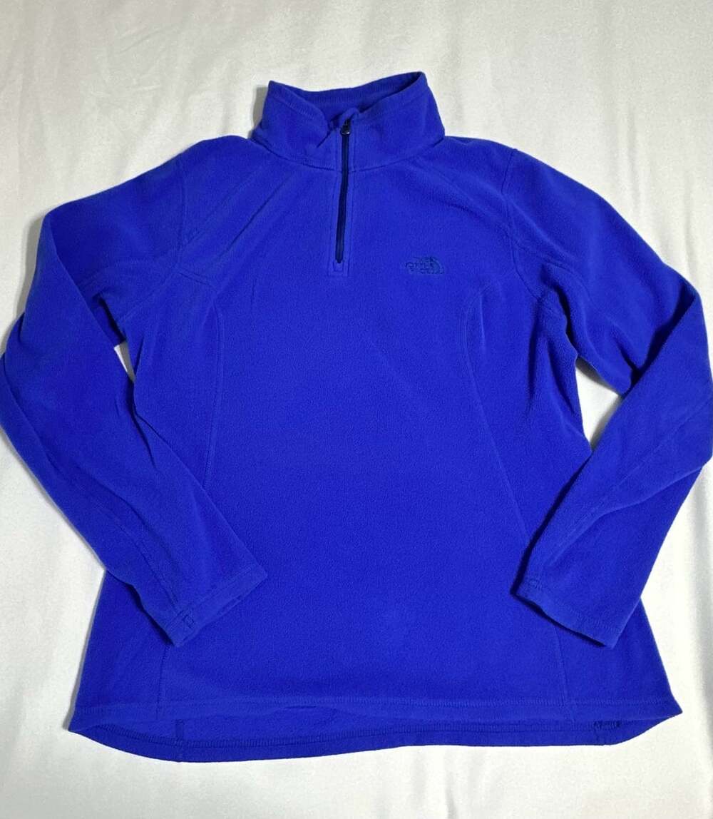 The North Face Fleece Pullover Size Womens M Blue 1/4 Zip